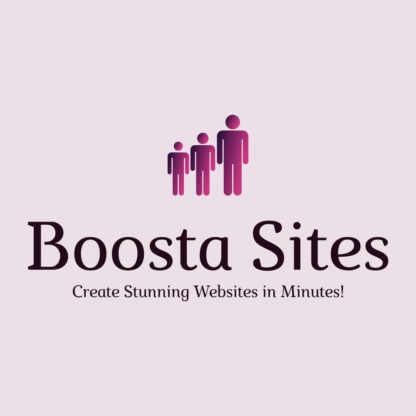 logo dipicting three growth of a person with words "create stunning websites in minutes!"